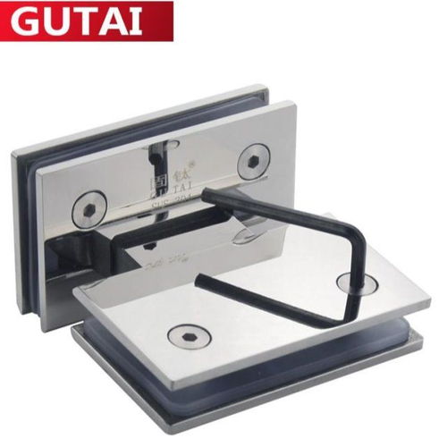 固鈦304不銹鋼玻璃門浴室夾 鏡面亮光無(wú)框門合頁(yè) 180度淋浴房鉸鏈